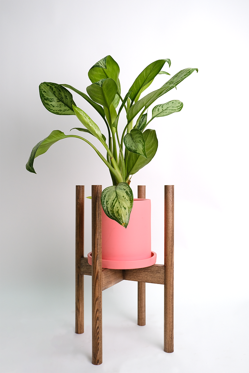 Suport lemn natural pătrat