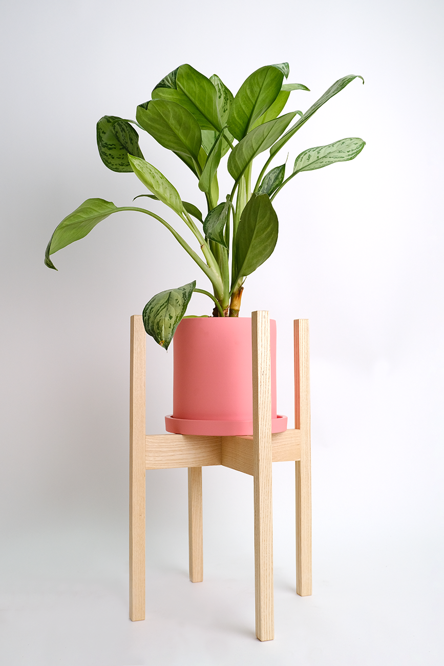 Suport lemn natural pătrat